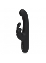 Чёрный вибратор Slimline G-Spot Rechargeable Rabbit Vibrator - 24,1 см. - Happy Rabbit