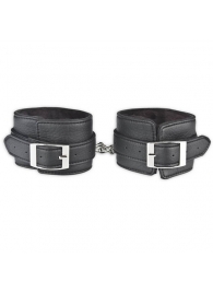 Черные фиксаторы для ног на цепи с мехом внутри - Lux Fetish - купить с доставкой в Коврове