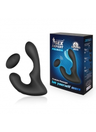 Черный силиконовый вибромассажер простаты с пультом ДУ - Sex Expert - в Коврове купить с доставкой