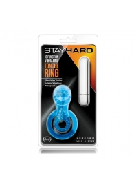 Голубое эрекционное виброкольцо 10 Function Vibrating Tongue Ring - Blush Novelties - в Коврове купить с доставкой