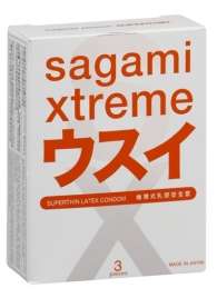 Ультратонкие презервативы Sagami Xtreme SUPERTHIN - 3 шт. - Sagami - купить с доставкой в Коврове