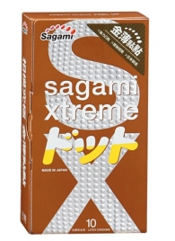 Презервативы Sagami Xtreme FEEL UP с точечной текстурой и линиями прилегания - 10 шт. - Sagami - купить с доставкой в Коврове