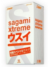 Ультратонкие презервативы Sagami Xtreme SUPERTHIN - 15 шт. - Sagami - купить с доставкой в Коврове