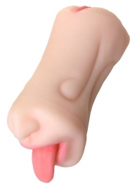 Телесный двусторонний мастурбатор Fruity Tongue - ротик и вагина - ToyFa - в Коврове купить с доставкой