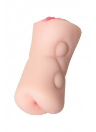 Телесный двусторонний мастурбатор Rich Fruit - вагина и анус - ToyFa - в Коврове купить с доставкой