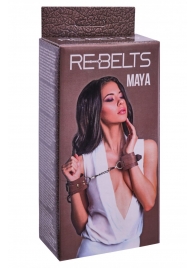 Коричневые кожаные наручники Maya - Rebelts - купить с доставкой в Коврове