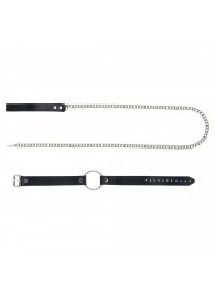 Черный поводок и чокер с кольцом Rada - Rebelts - купить с доставкой в Коврове