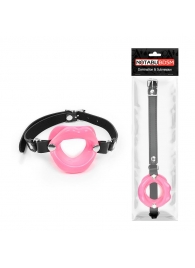 Розовый кляп-губки на черном ремешке - Notabu - купить с доставкой в Коврове