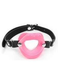 Розовый кляп-губки на черном ремешке - Notabu - купить с доставкой в Коврове