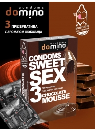 Презервативы для орального секса DOMINO Sweet Sex с ароматом шоколадного мусса - 3 шт. - Domino - купить с доставкой в Коврове