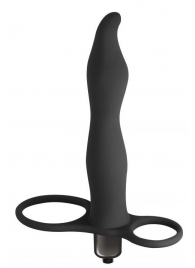 Черная вибронасадка для двойного проникновения Flirtini - 15,9 см. - Lola Games - купить с доставкой в Коврове