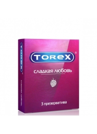 Презервативы Torex  Сладкая любовь  с ароматом клубники - 3 шт. - Torex - купить с доставкой в Коврове