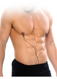 Черные электрические зажимы для сосков Shock Therapy Nipple Clamps - Pipedream - купить с доставкой в Коврове