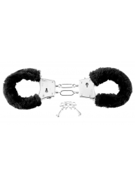 Меховые чёрные наручники Beginner s Furry Cuffs - Pipedream - купить с доставкой в Коврове