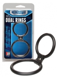 Чёрное двойное эрекционное кольцо Dual Rings Black - Dream Toys - в Коврове купить с доставкой