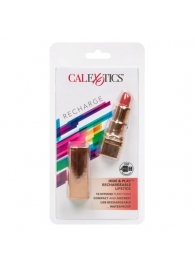 Золотистый вибратор-помада с красным мягким кончиком Hide   Play Rechargeable Lipstick - California Exotic Novelties - купить с доставкой в Коврове