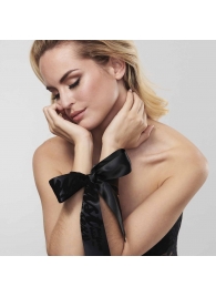 Черные ленты для связывания SILKY SENSUAL HANDCUFFS - Bijoux Indiscrets - купить с доставкой в Коврове