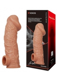 Телесная насадка на фаллос с фиксацией мошонки EXTREME SLEEVE - 15,6 см. - KOKOS - в Коврове купить с доставкой