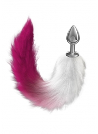 Серебристая анальная пробка с розовым хвостом Galaxy - Lola Games - купить с доставкой в Коврове