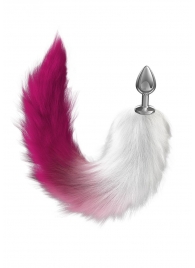 Серебристая анальная пробка с розовым хвостом Starlit - Lola Games - купить с доставкой в Коврове