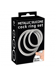 Набор из 3 эрекционных колец под металл Metallic Silicone Cock Ring Set - Orion - в Коврове купить с доставкой