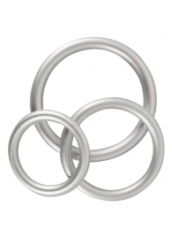 Набор из 3 эрекционных колец под металл Metallic Silicone Cock Ring Set - Orion - в Коврове купить с доставкой
