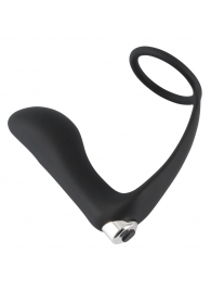 Черное эрекционное кольцо с анальной вибропробкой Vibrating Ring   Plug - Orion - в Коврове купить с доставкой