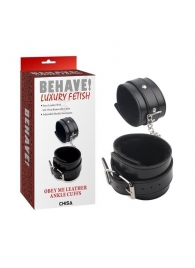 Черные оковы на ноги Obey Me Leather Ankle Cuffs - Chisa - купить с доставкой в Коврове