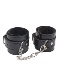 Черные оковы на ноги Obey Me Leather Ankle Cuffs - Chisa - купить с доставкой в Коврове