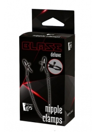 Черные зажимы на соски на цепочке BLAZE DELUXE NIPPLE CLAMPS - Dream Toys - купить с доставкой в Коврове