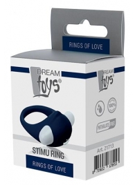 Гладкое синее эрекционное виброкольцо STIMU RING - Dream Toys - в Коврове купить с доставкой