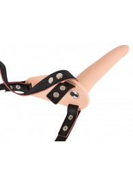 Телесный поясной страпон с вибрацией Vibrating Strap-On - 15,7 см. - Orion - купить с доставкой в Коврове