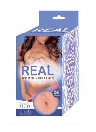 Телесный вибромастурбатор-вагина Real Women Vibration - Real - в Коврове купить с доставкой