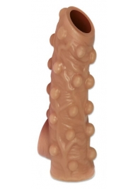 Телесная насадка с бугорками и открытой головкой Nude Sleeve L - 14 см. - KOKOS - в Коврове купить с доставкой