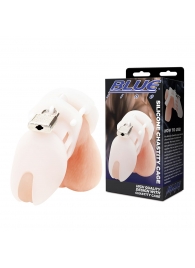 Белая клетка целомудрия Silicone Chastity Cage - BlueLine - купить с доставкой в Коврове