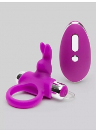 Лиловое виброкольцо с пультом ДУ Remote Control Cock Ring - Happy Rabbit - в Коврове купить с доставкой