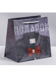 Ламинированный квадратный пакет «Мужской стиль» - 14 х 14 х 9 см. - Сима-Ленд - купить с доставкой в Коврове