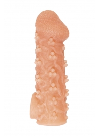 Телесная закрытая насадка с пучками шишечек Cock Sleeve Size S - 13,8 см. - KOKOS - в Коврове купить с доставкой