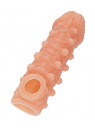 Телесная закрытая насадка с шариками Cock Sleeve Size S - 13,8 см. - KOKOS - в Коврове купить с доставкой