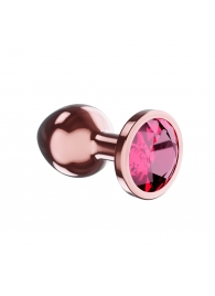 Пробка цвета розового золота с малиновым кристаллом Diamond Ruby Shine S - 7,2 см. - Lola Games - купить с доставкой в Коврове