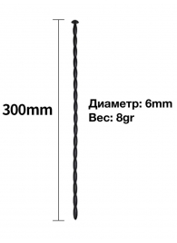 Черный уретральный расширитель - 30 см. - Rubber Tech Ltd - купить с доставкой в Коврове