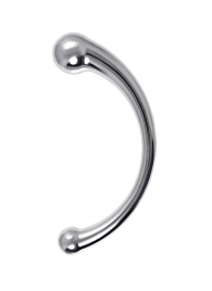 Серебристый двусторонний металлический дилдо - 21 см. - ToyFa