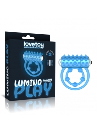 Голубое, светящееся в темноте виброкольцо Lumino Play Vibrating Penis Ring - Lovetoy - в Коврове купить с доставкой