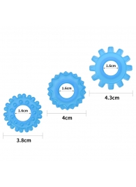 Набор из 3 голубых, светящихся в темноте эрекционных колец Lumino Play - Lovetoy - в Коврове купить с доставкой