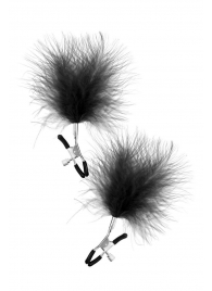 Зажимы на соски с черными пуховыми кисточками Sweet Caress Feather Nipple Clumps - Sweet Caress - купить с доставкой в Коврове