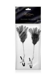 Зажимы для сосков с черными перьями Sweet Caress Feather Nipple Clumps - Sweet Caress - купить с доставкой в Коврове