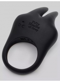 Черное эрекционное виброкольцо Sensation Rechargeable Vibrating Rabbit Love Ring - Fifty Shades of Grey - в Коврове купить с доставкой