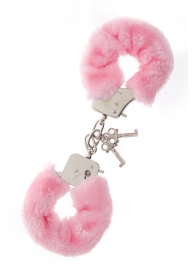 Металлические наручники с розовой меховой опушкой METAL HANDCUFF WITH PLUSH PINK - Dream Toys - купить с доставкой в Коврове