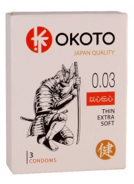 Тонкие презервативы OKOTO Thin Extra Soft - 3 шт. - Sitabella - купить с доставкой в Коврове