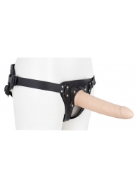 Пустотелый страпон Harness CLASSIC с бандажом - 19,5 см. - LOVETOY (А-Полимер) - купить с доставкой в Коврове